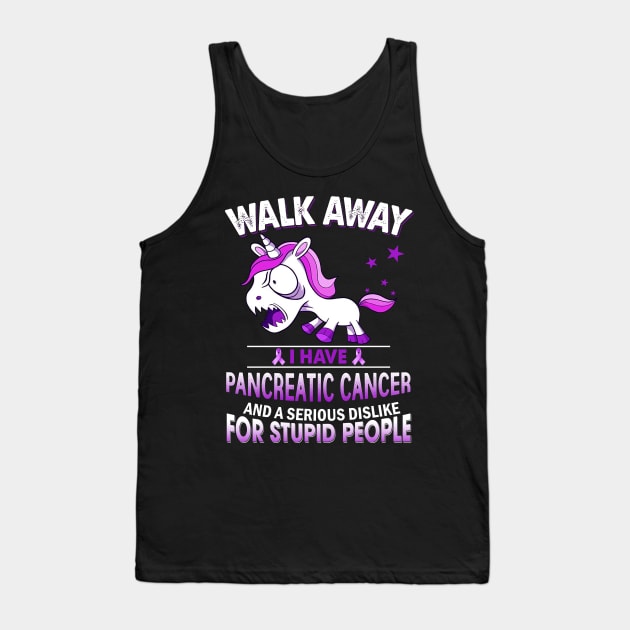 funny pancreatic cancer grumpy unicorn warrior Tank Top by TeesCircle